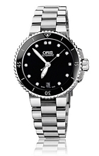 Oris Divers Aquis Date Diamonds Musta/Ter�s �36 mm