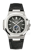 Patek Philippe Nautilus Black Dial Croco Strap