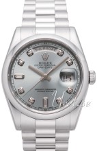 Rolex Day-Date Platinum Silver Diamond Dial President Bracelet