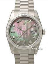 Rolex Day-Date MOP Dial White Gold President Bracelet Diamond