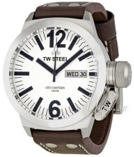 TW Steel Ceo Canteen White Dial Leather Strap TW Steel Ceo Canteen White Dial Leather Strap