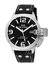 TW Steel Canteen Black Dial Leather Strap