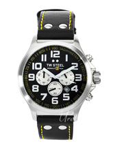 TW Steel F1 Pilot Black Dial Leather Strap